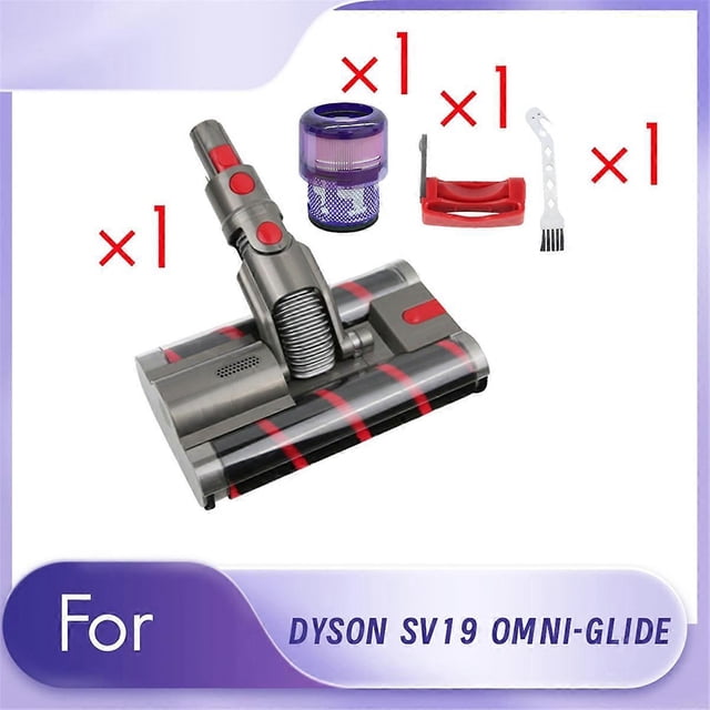 Double Roller Brush+ Lock+SV19 Filter for Dyson SV19 OMNI-GLIDE Vacuum Head Replacement Soft R