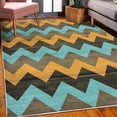 thumbnail image 3 of Chevron Decorative Rug, Zig Zag Lines Pattern on Wooden Looking Background Rustic Home Print, Quality Carpet for Bedroom Dorm and Living Room, 6 Sizes, Pale Orange, by Ambesonne, 3 of 4