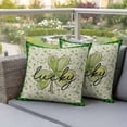 thumbnail image 4 of St. Patrick's Day Pillow Covers 2 Pack Vintage Watercolor Lucky Shamrock Ombre Green Plaid Pillowcase Waterproof Outdoor Throw Pillow Cover for Patio Garden Square Cushion 26”x26”, 4 of 9