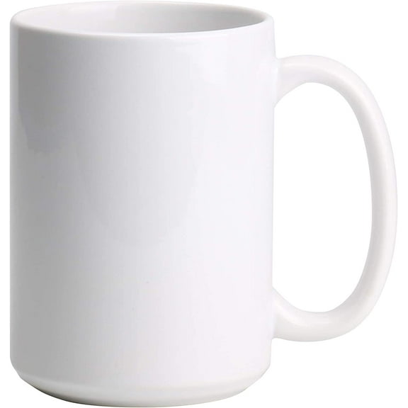 15oz Stoneware Sublimation Coffee Mug, White, Case of 24