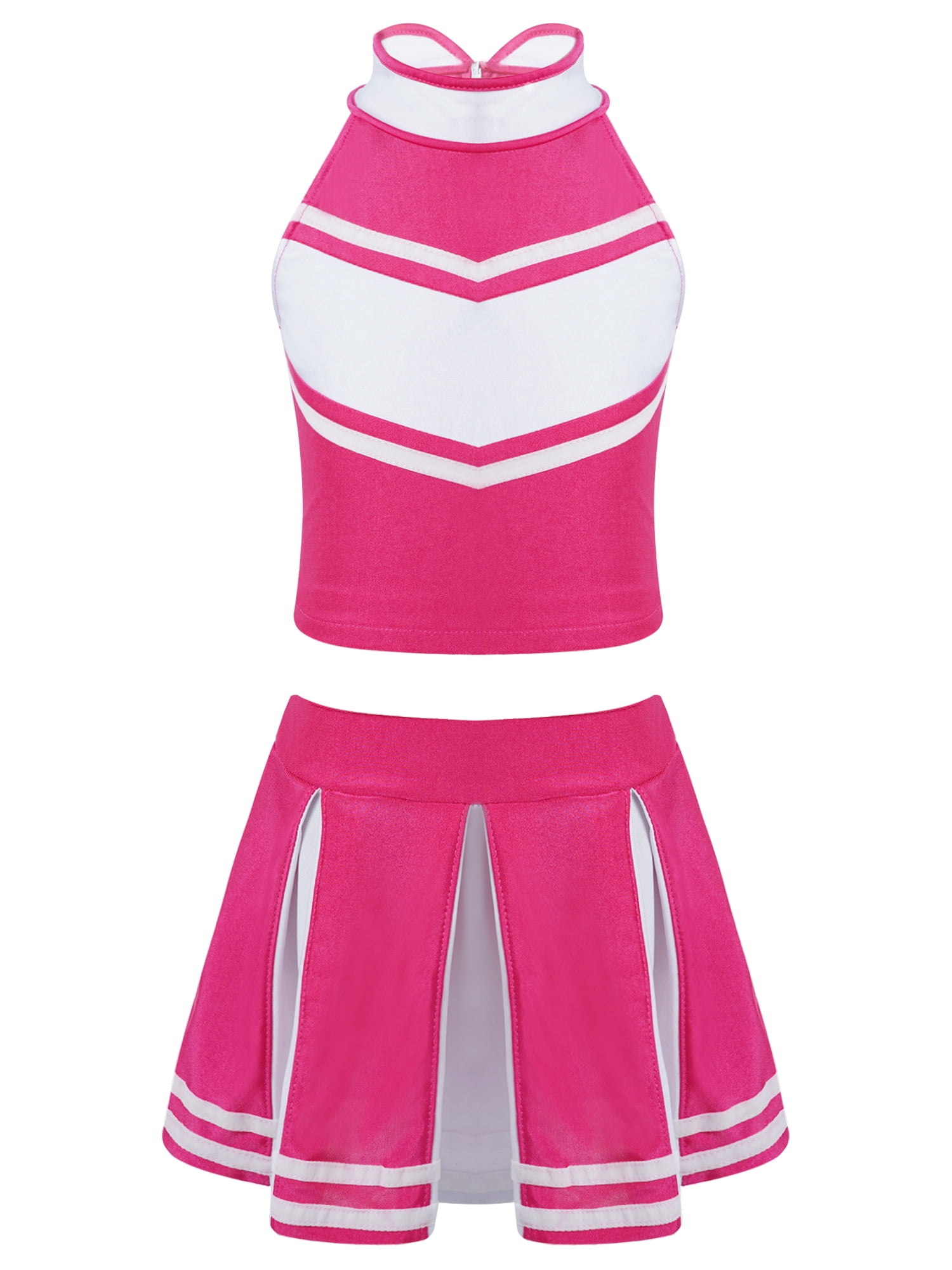 renvena Girl Kids' Cheerleading Costumes Outfit 2PCS Crop Top with
