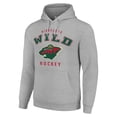 thumbnail image 2 of Men's Starter Heather Gray Minnesota Wild  Logo Pullover Hoodie, 2 of 3