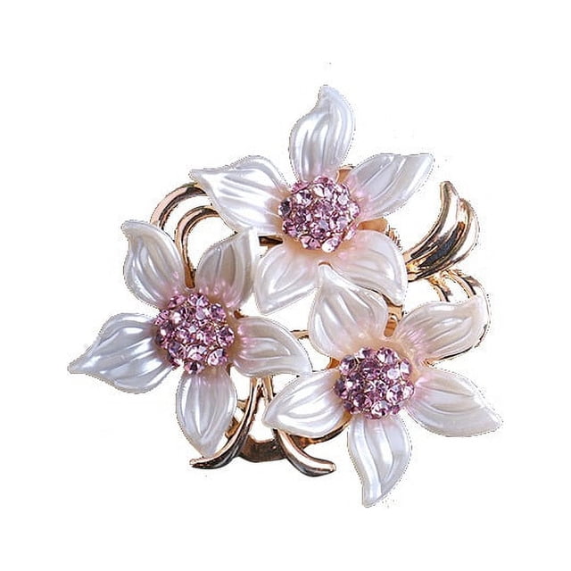 Broche para mujeres y niñas, elegante broche de flores con cristal creado, 21 g
