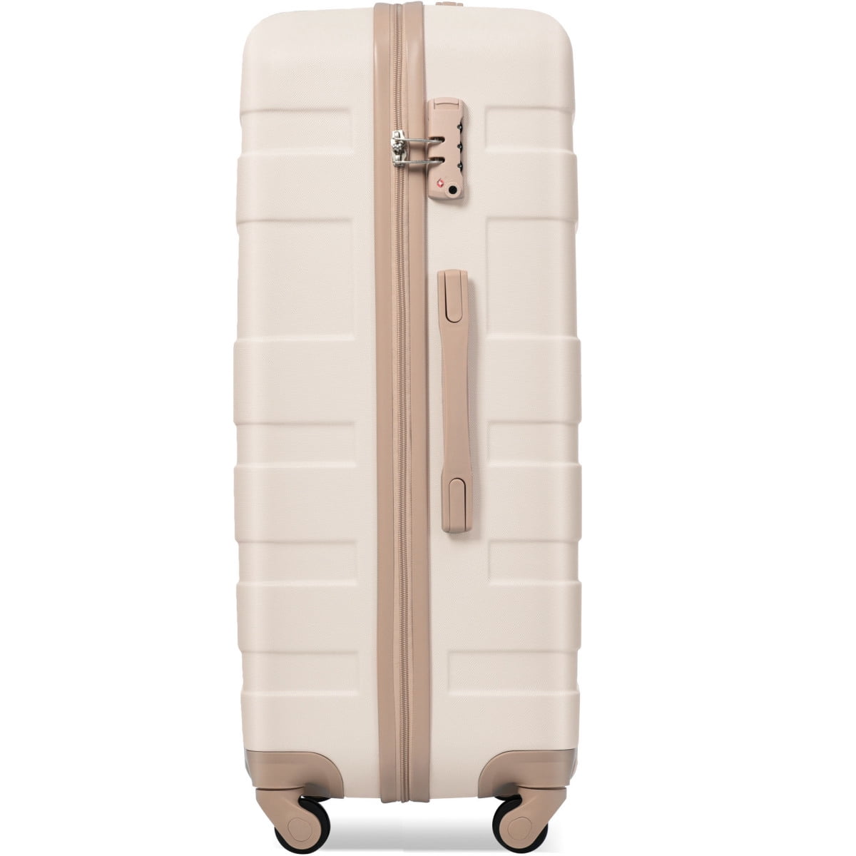 3 Piece ABS Hardshell Luggage Set Lightweight Spinner Wheels TSA Lock Ivory Golden