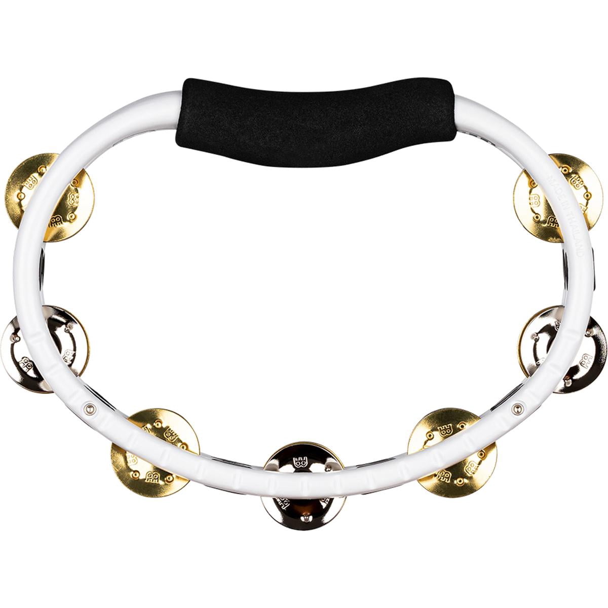 Meinl Recording Combo Hand Held ABS Tambourine with Double Row Jingles, White