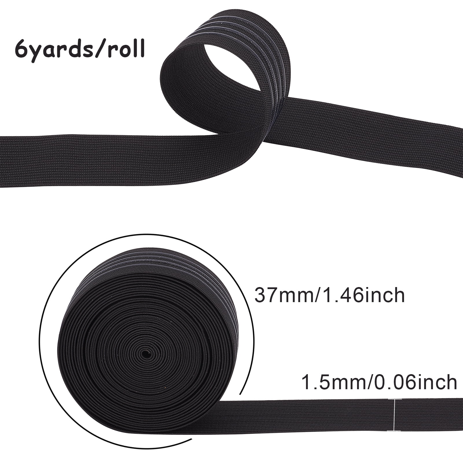 Wholesale GORGECRAFT 10Ydsx 1.2 Inch Black Non-Slip Silicone Elastic Gripper  Band Wave Tape Webbing Stretchy Strap Spool Wavy Band Roll Ribbon Flat  Waistband for Clothing Garment Shorts Project 