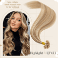 thumbnail image 3 of Benehair 50S Keratin Pre Bonded Nail U Tip 100% Real Human Hair Extensions Fusion 1g Thick Highlight Blonde Invisible Soft Long, 3 of 13
