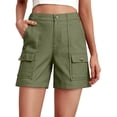 thumbnail image 1 of Shorts Cargo pour Femmes Amples Décontractés Taille Élastique Coupe Décontractée Extensible avec 6 Poches, 1 of 6