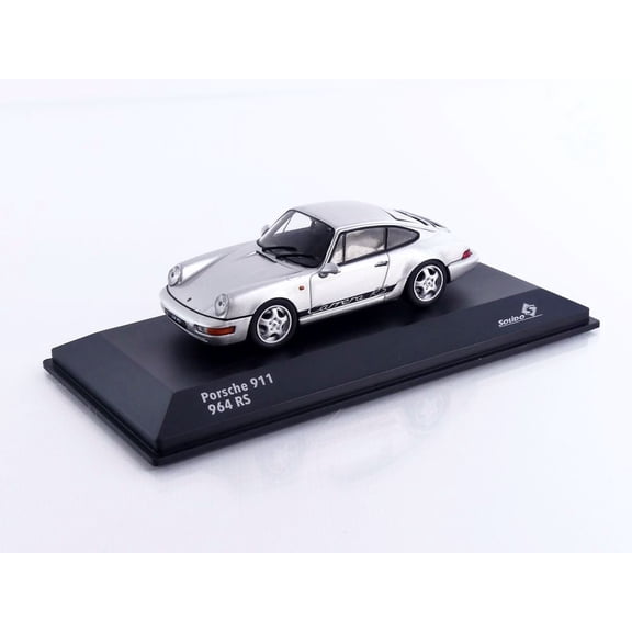 1994 Porsche 911 (964) RS Silver Metallic with Black Stripes 1/43 Diecast Model Car by Solido