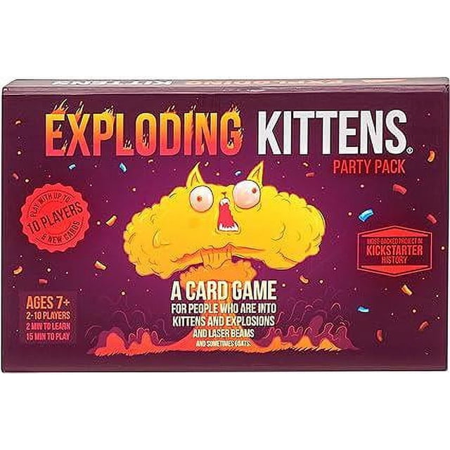 Exploding Kittens - Paquete de fiesta de juegos de cartas Explosion Kitten - Juegos de cartas para adultos, adolescentes y