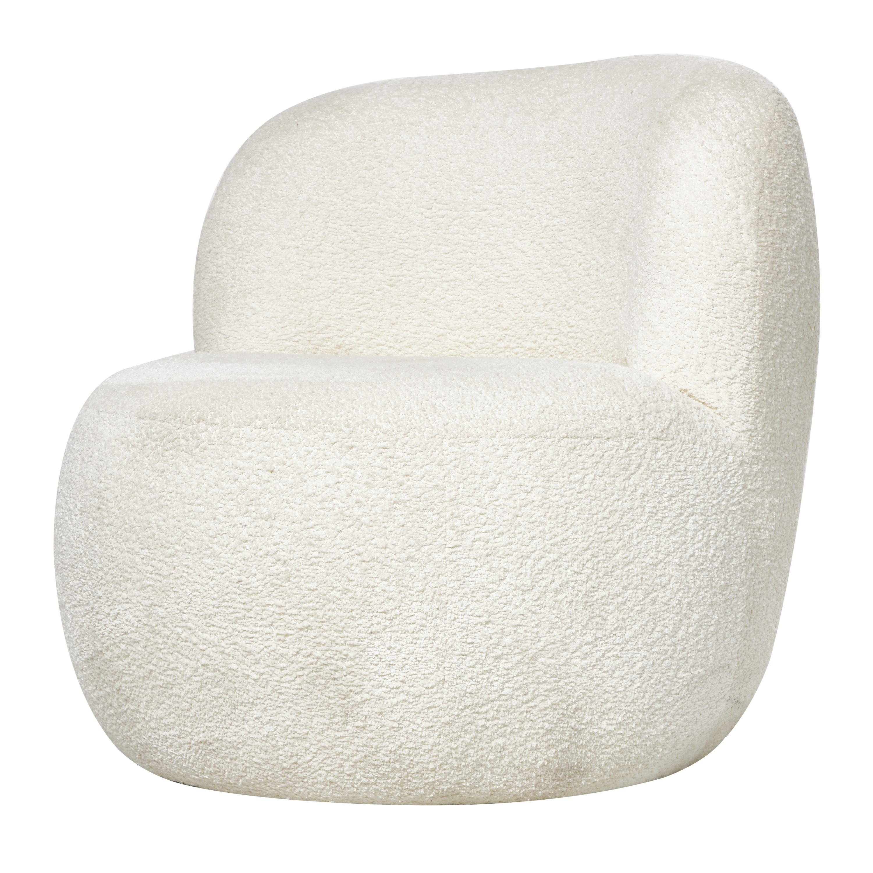 DecMode Polyester Rounded Barrel Lounge Chair, White