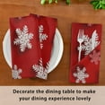 thumbnail image 6 of 6 Pack 20'' x20" Satin Table Napkins Dinner Napkins for wedding Party Decoration events Red and White Snowflakes, 6 of 6