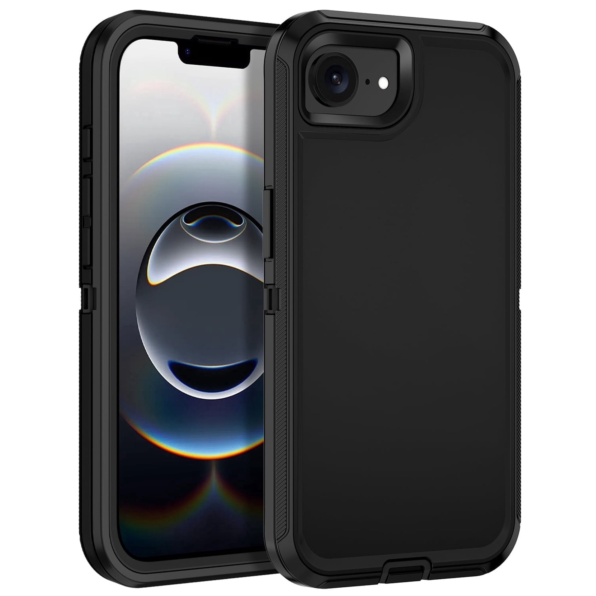 Petocase For iPhone 16e Case,iPhone 17e Case,Military-Grade Protection Shockproof Dust/Drop Proof 3 in 1 Rugged Heavy Duty Durable Cover 6.1 inch,Black