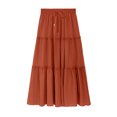 thumbnail image 7 of asdoklhq Maternity Dress,Fashion Women Solid Casual Ruched Ruffles Elastic Waist Skirts, 7 of 7