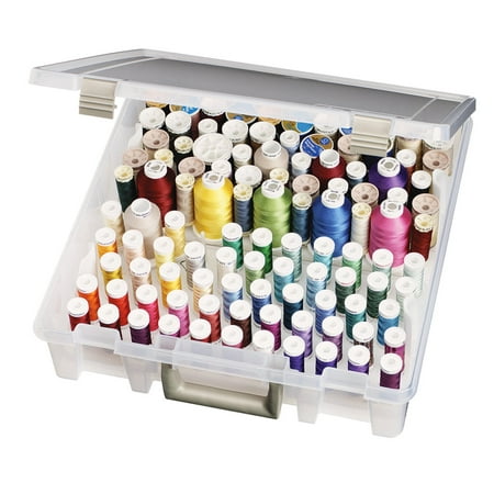 ArtBin Thread Box- Super Satchel Storage Container with two removable trays for thread spools, 9002AB