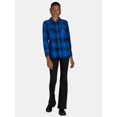 thumbnail image 2 of Time and Tru Women's Cozy Flannel Shacket, Sizes S-XXXL, 2 of 5
