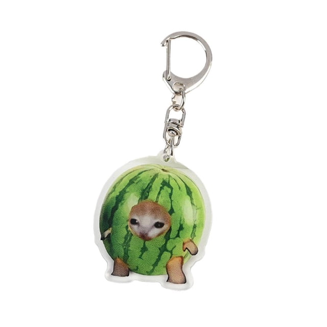 Fruit Cat Head Keychain Vintage Lucky Key Small Gift Cut