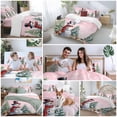thumbnail image 5 of Winter Christmas Snowman Bedding Duvet Cover Set Full Size 4 Pieces Pink Xmas Tree Fox Squirrel Bedding Set with Zipper Closure, 1 Comforter Cover 86x86 Inches 1 Flat Sheet & 2 Pillow Cases, 5 of 7