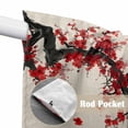 thumbnail image 4 of Red Flowers Swag Curtains for Kitchen/Bedroom/Living Room, Vintage Chinese Painting Plum Branches Scalloped Curtains 63 Inch Long, Rod Pocket Window Swag Topper Curtains Valances 2 Panels Set 36"x63", 4 of 8