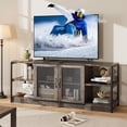 thumbnail image 1 of Yeshouse Mueble para TV De 63 Pulgadas con 2 Estantes Abiertos y 2 Puertas De Malla, Centro De Entretenimiento De Diseño Industrial, Mesa Consola Multimedia para Salón y Dormitorio, 1 of 9