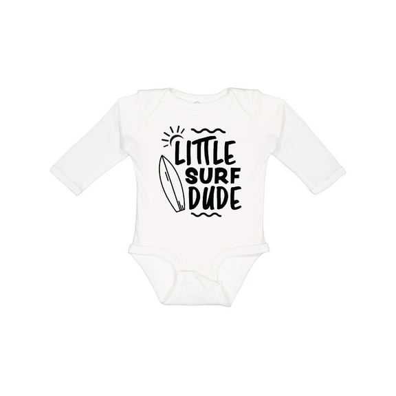 Inktastic Little Surf Dude with Surfboard Boys Long Sleeve Baby Bodysuit