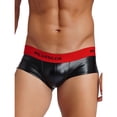 thumbnail image 3 of Calzoncillos Bóxer de tiro bajo para hombre, pantalones cortos con bolsa convexa, ropa interior de látex, banda con letras, cintura elástica, lencería, bragas, ropa de descanso para club nocturno, 3 of 4