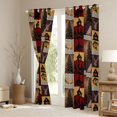 thumbnail image 3 of Erosebridal Rustic Farmhouse Curtains Pack of 2 (42x84 Each), Red Brown Buffalo Curtains Blackout, 3 of 6