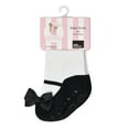thumbnail image 2 of Baby Emporio-Baby girl socks that look like Mary Jane shoes-cotton-satin bows-0-12 Months-FESTIVE BLACK, 2 of 6