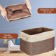 thumbnail image 3 of Juego de 3 cestas de almacenamiento de tela plegables, caja de almacenamiento de yute con asa de transporte de algodón, para ropa, ropa interior, libros, juguetes, cesta de oficina, marrón y beige, 3 of 7