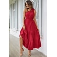 thumbnail image 4 of Vestido PRETTYGARDEN Maxi Floral de Verano con Hombro Descubierto Rojo XXL, 4 of 8