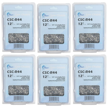 

6-Pack 12-Inch Chainsaw Chain Replacement for Stihl E 140 - (12 3/8 .043 44 Drive Links)