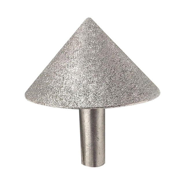 Cabezal de pulido Adamas para galvanoplastia, biselador de vidrio de jade, cabezal de pulido biselado de piedra con orificio para vidrio, cabezal de pulido cónico (diámetro de 20 mm)