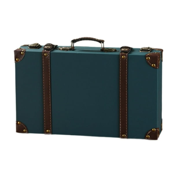 Maleta vintage con asa, maleta retro para fiestas, viajes y chicas. Azul