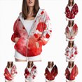 thumbnail image 4 of Towmus Halloween Sweatshirts for Women Graphic Long Sleeve Shirt Full Zipper Lapel Casual Pullover Top, Drawstring Hooded Jackets XS-6XL, 4 of 6