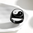 thumbnail image 2 of PAMTIER Men's Stainless Steel 17MM Personality Simple Ink Style Round Ring Black Size 12, 2 of 3