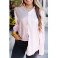 thumbnail image 1 of Chemise à Manches Longues en Sequin Rose Contrastant, 1 of 5