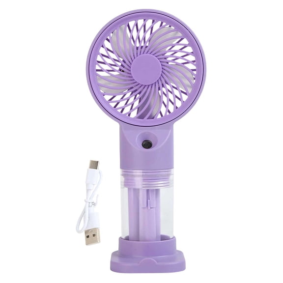 MMJ Portable Fan Handheld Misting Mini Rechargeable Spray Cooler Detachable Base USB Quiet Motor 6.38x3.03x2.60in Travel Outdoor Desk Summer