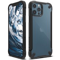 Ringke Fusion-X2 Matte Case Compatible with iPhone 12 Pro / 12, Translucent Back Shockproof Advanced Side Grip TPU Phone Cover - Black