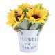 thumbnail image 2 of Lifelike Sunflower Bonsai Ornament in Vintage Iron Bucket Artificial Potted Plant with Rustic Charm for Home, Restaurant, and Bar Decoration, 2 of 3
