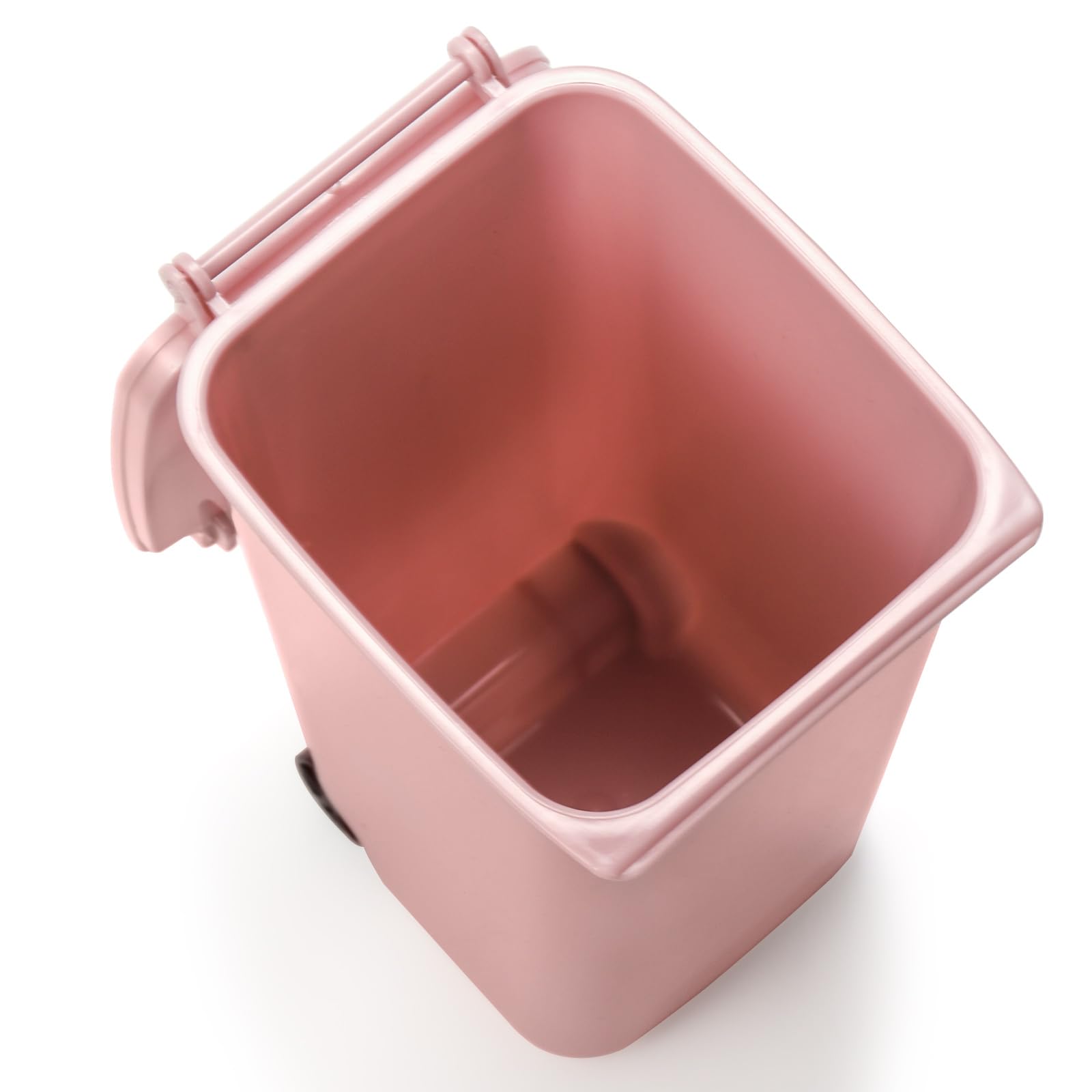 12 Pack Mini Desk Trash Can, 22 OZ Tiny Curbside Garbage Bin with Lid, Small Plastic Desktop Wastebasket, Unique Office Pen Holder Pencil Cup