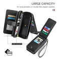 thumbnail image 2 of Allytechgroup 2 in 1 Wallet Case for Apple iPhone SE 2022/2020/ iPhone 7 8, Detachable Back Cover Zipper Purse Card Holder Shockproof Hand Wrist Phone Case for Apple iPhone SE 3rd 2nd Gen, Black, 2 of 8