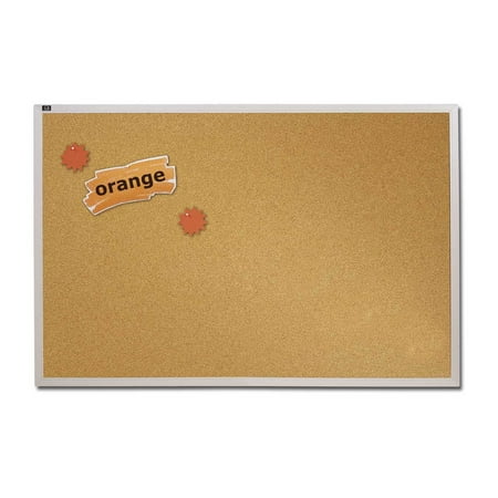 Quartet Natural Cork Bulletin Board with Aluminum Frame - 96 x 48 in.