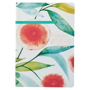 Heartfelt Inspirational Journal Notebook for Women Never Give Up Orange Blossoms, Elastic Closure, 256 Lined Pages