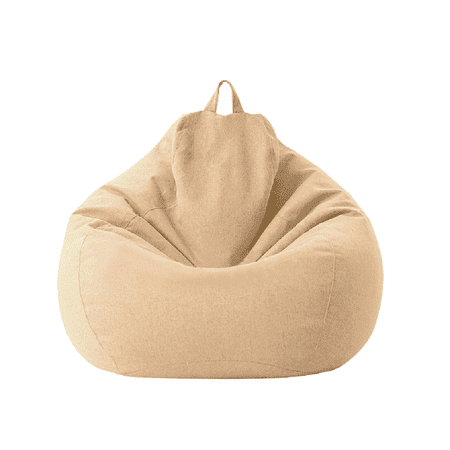 Solid Color Lazy Sofa Cover  No Filler Bean Bag Covers with Handle
