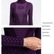 thumbnail image 4 of Minnieouse Traje de calzoncillos largos para mujer, conjunto de ropa interior de cuello medio alto para mujer, ropa interior de invierno cálido Ropa interior Azul, 4 of 6