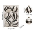 thumbnail image 3 of Christmas Black and White Ball Ornaments Xmas Plastic Stripe Hanging Ball for Christmas Tree Party Decoration Supplies (C), 3 of 6