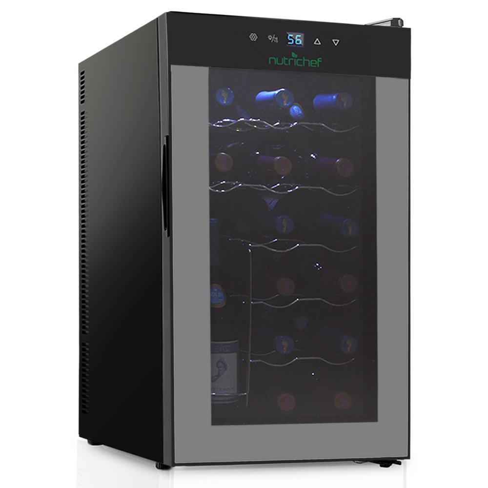 Nutrichef Electric Wine Cooler Chilling Refrigerator Cellar (18Bottle