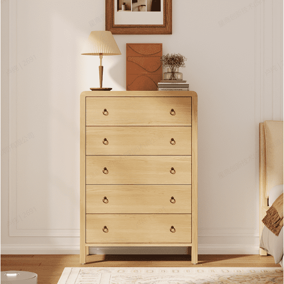 47”5-Drawer Tall Dresser with Metal Handles – Storage Chest, Accent Cabinet & Nightstand for Bedroom, Living Room & Entryway