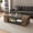Rustic, variant on Hironpal 47" Modern Coffee Table with Glass Top, 2-Tier Rectangular Center Table with Storage for Living Room,Black