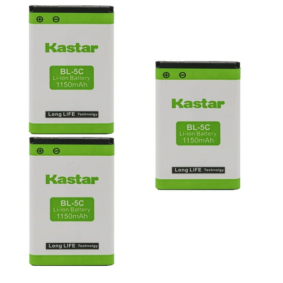 Kastar BL-5C Battery 3-Pack Replacement for Doro 2414 2415 2424 DFC-0150 Domo, EnGenius Freesty, Freesty l2, EnGenius EP-802, Funktel D11, Funktel FC11, Vertical CP2001 IP DECT, Vertical RTX CT8010
